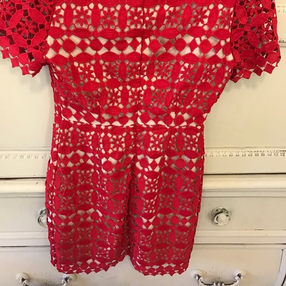 J.O.A Red Crochet Dress Excellent Condition Sz. S - Picture 2 of 5